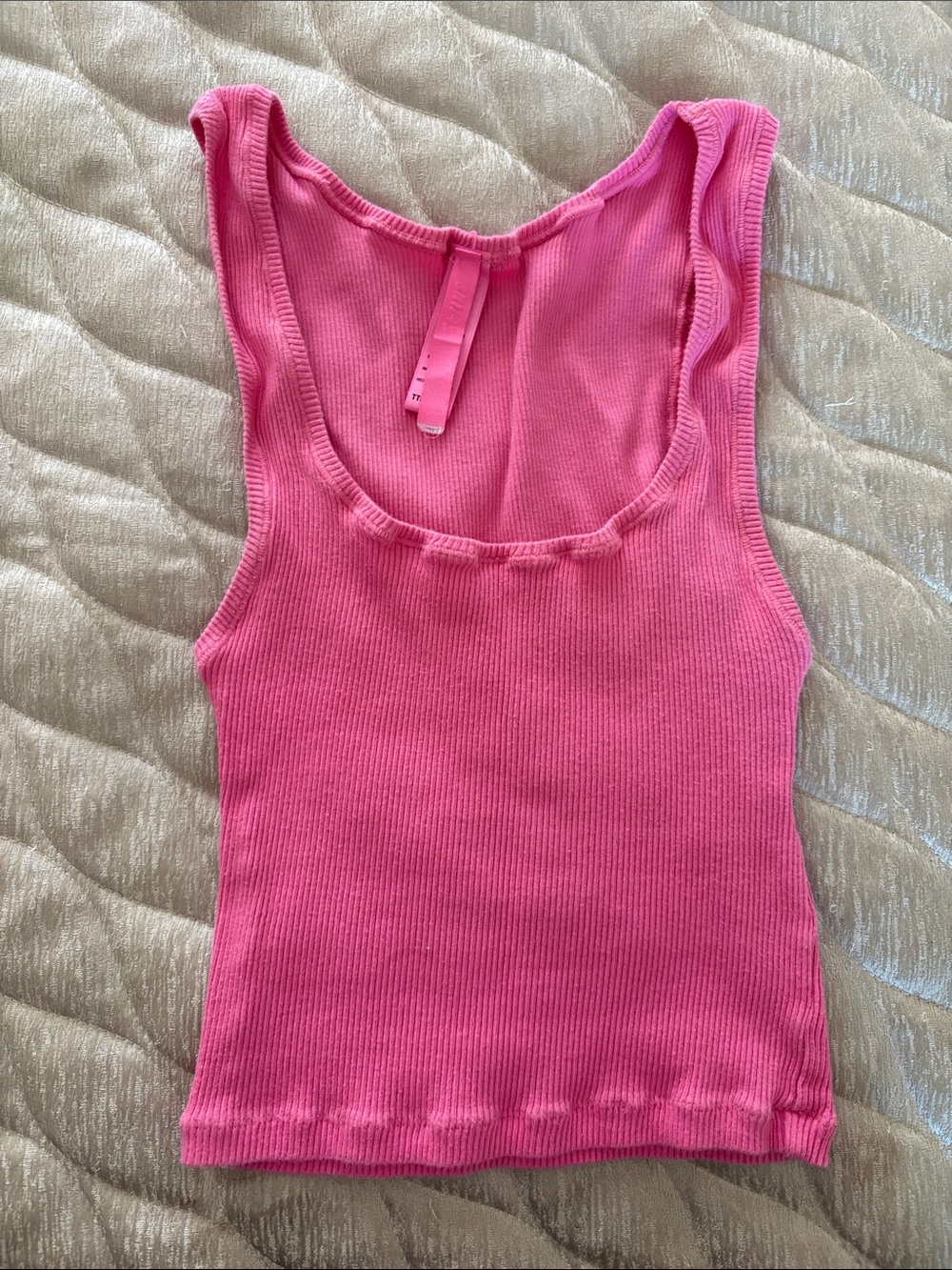 SKIMS Hot Pink Ribbed Tank Top